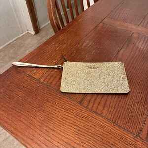 Kate Spade New York Slim Bee Gold Glitter Bug Party Wristlet